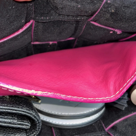 UNICA! Firenze Fushia pink ITALIAN LEATHER WOVEN CROSSBODY NWT! - Picture 9 of 17